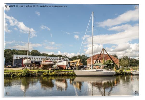 Northwich Boat yard Acrylic by Mike Hughes