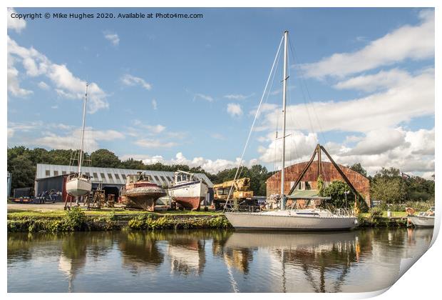 Northwich Boat yard Print by Mike Hughes