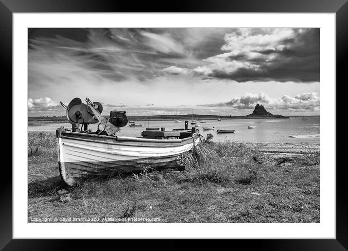 Holy Island Framed Mounted Print by David Smith