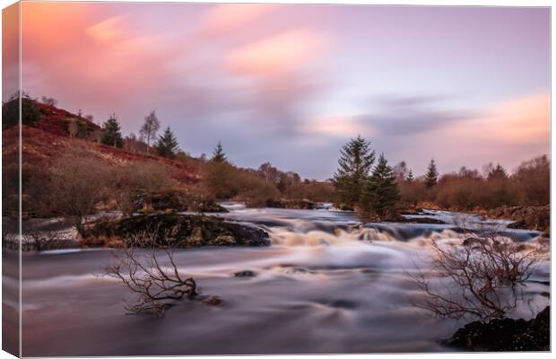 Long exposure of cold Scottish Highland stream at  Canvas Print by SnapT Photography