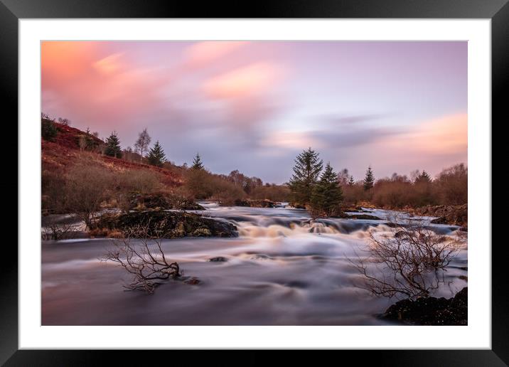 Long exposure of cold Scottish Highland stream at  Framed Mounted Print by SnapT Photography