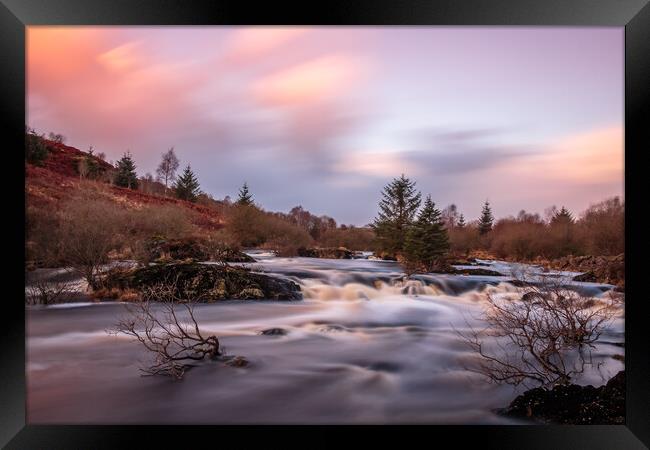 Long exposure of cold Scottish Highland stream at  Framed Print by SnapT Photography