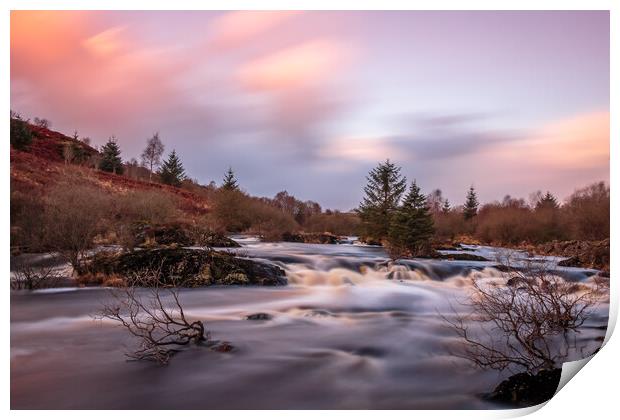 Long exposure of cold Scottish Highland stream at  Print by SnapT Photography