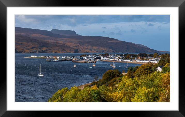 Ullapool Harbour panorama Framed Mounted Print by John Frid
