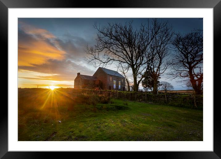 Sunrise over the Gwrhyd chapel Framed Mounted Print by Leighton Collins