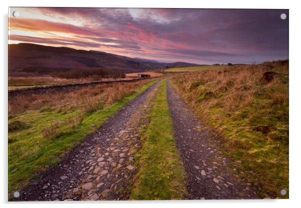 Sunrise on the Gwrhyd mountain Acrylic by Leighton Collins