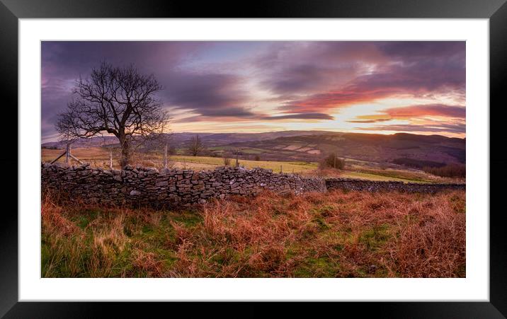 Dawn on the Gwrhyd mountain Framed Mounted Print by Leighton Collins