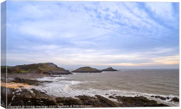 Mumbles Lighthouse, Swansea Bay, at dawn Canvas Print by Gordon Maclaren