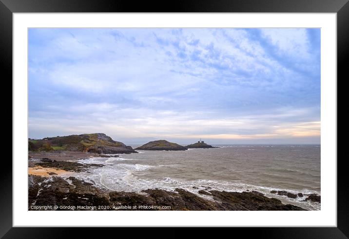 Mumbles Lighthouse, Swansea Bay, at dawn Framed Mounted Print by Gordon Maclaren
