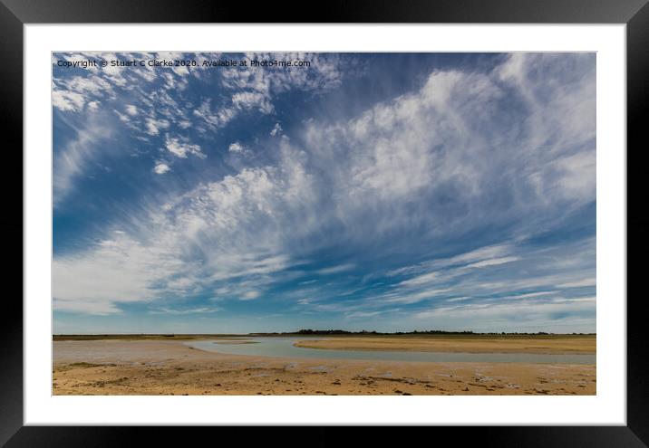 Low tide at Pagham Harbour Framed Mounted Print by Stuart C Clarke