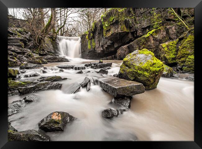 Plunge Road Waterfall In Edenfield, Ramsbottom  Framed Print by Owen Seymour