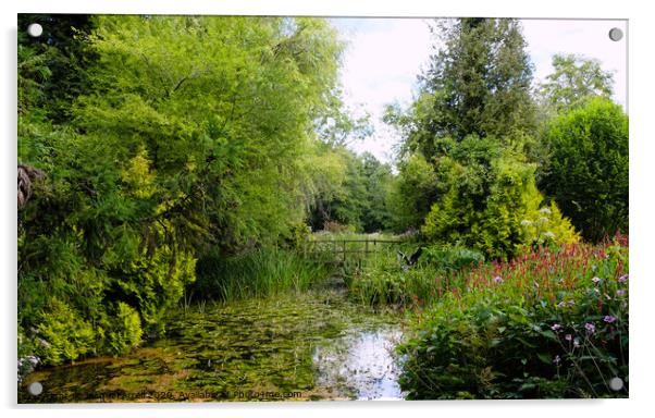 Monet Water Garden  Acrylic by Jacqui Farrell