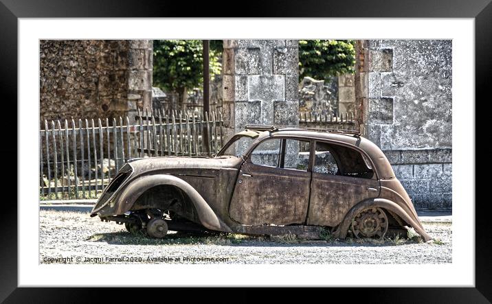 Vintage Car Wreck Framed Mounted Print by Jacqui Farrell