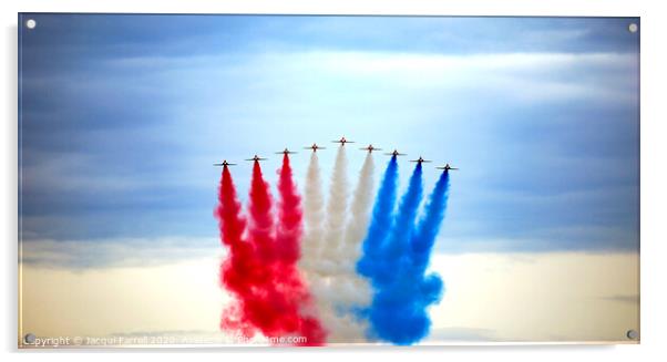 The Red Arrows  Acrylic by Jacqui Farrell