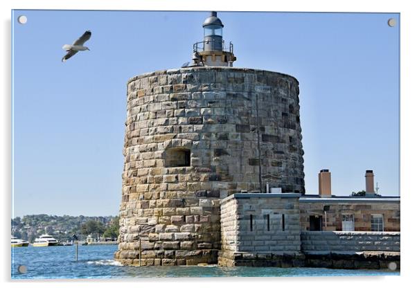  Fort Denison, in Sydney Harbour. Acrylic by Geoff Childs