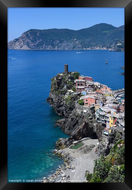 View over Vernazza Framed Print by Sarah Smith