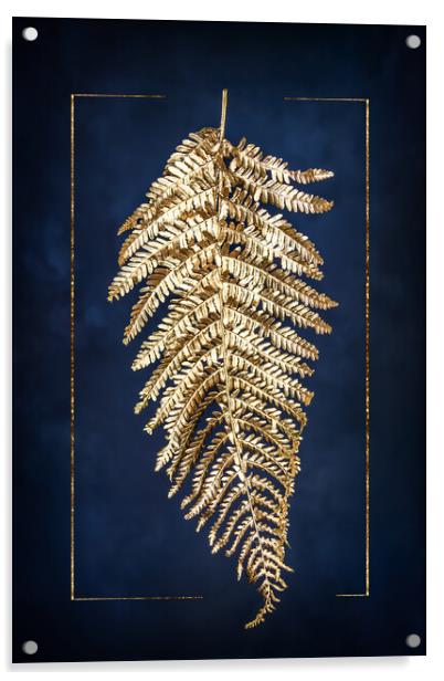 Golden fern Acrylic by Steffen Gierok-Latniak