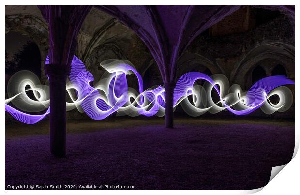 Waverley Abbey Light Painting Print by Sarah Smith