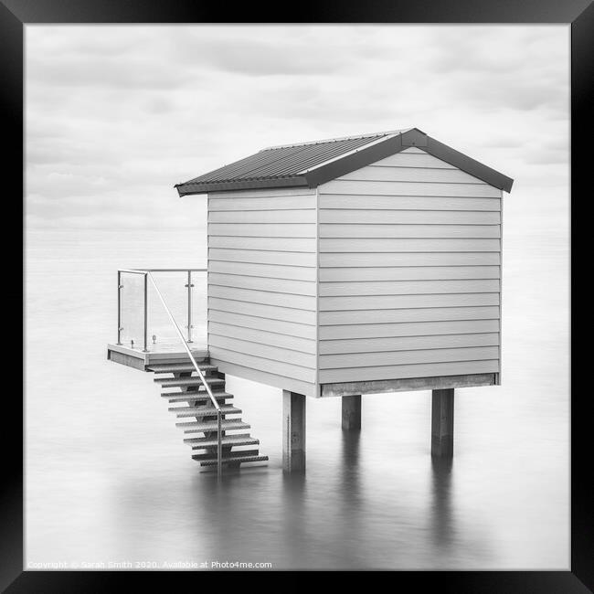 Beach Hut on Stilts Framed Print by Sarah Smith