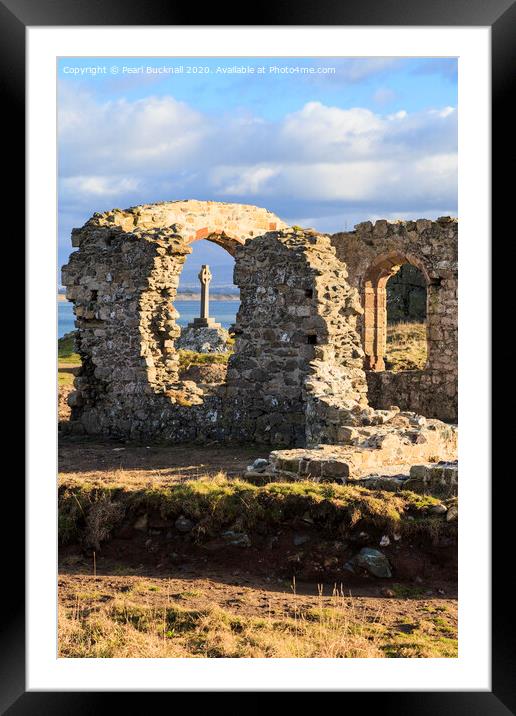 St Dwynwen's Church Llanddwyn Island Anglesey Framed Mounted Print by Pearl Bucknall