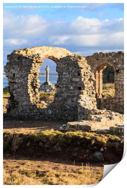 St Dwynwen's Church Llanddwyn Island Anglesey Print by Pearl Bucknall