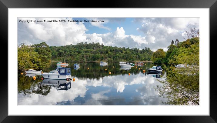 Serene Reflections of Aldochlay Bay Framed Mounted Print by Alan Tunnicliffe