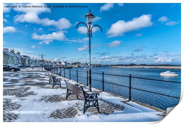 Snowy Irvine Harbour Print by Valerie Paterson