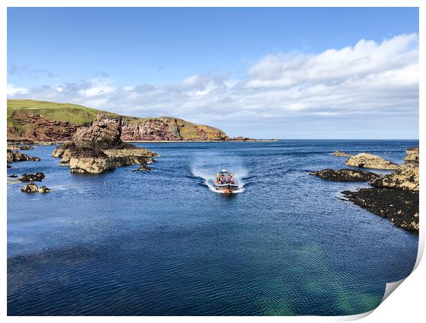 Pleasure trips at St Abbs Print by Naylor's Photography