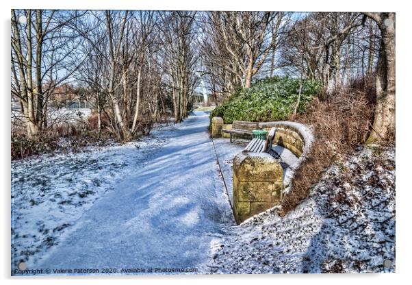 Snowy Path Acrylic by Valerie Paterson