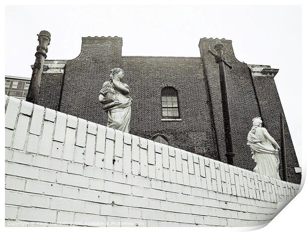 Battersea stone statues, London Print by Kevin Plunkett