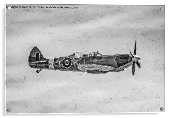 WWII Spitfire Painterly Acrylic by Geoff Smith