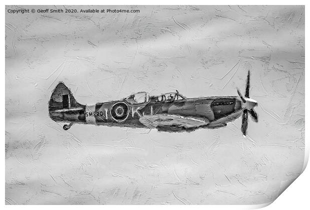 WWII Spitfire Painterly Print by Geoff Smith