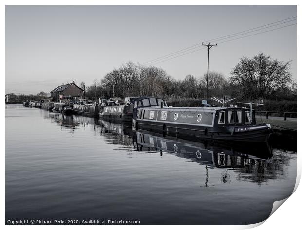 Winter reflections - Stanley Ferry Print by Richard Perks
