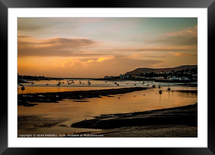  Evening Sun on A Welsh Fishing Bay Framed Mounted Print by SEAN RAMSELL