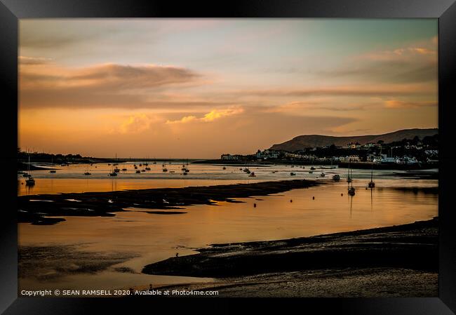  Evening Sun on A Welsh Fishing Bay Framed Print by SEAN RAMSELL