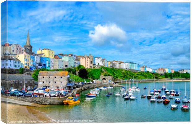 Tenby Harbour Canvas Print by Tracey Turner