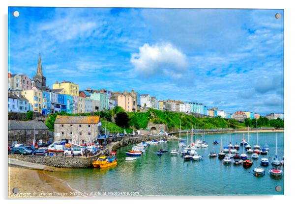 Tenby Harbour Acrylic by Tracey Turner