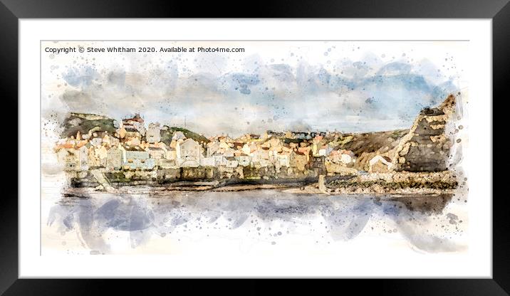 The Harbour at Staithes, North Yorkshire. Framed Mounted Print by Steve Whitham