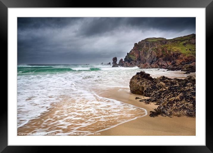 Traigh Dhail Mhor Sand  Isle of Lewis Scotland Framed Mounted Print by Barbara Jones