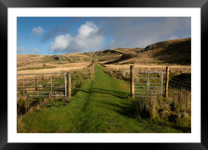 The track to the top of Penwyllt Framed Mounted Print by Leighton Collins