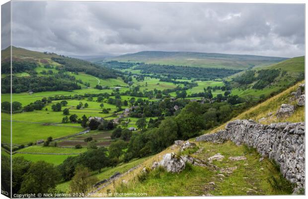 Upper Wharfedale Yorkshire Dales above Buckden  Canvas Print by Nick Jenkins