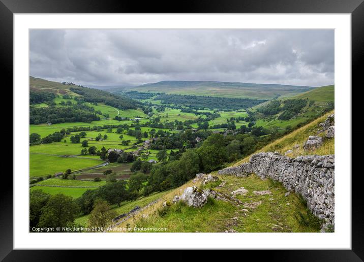 Upper Wharfedale Yorkshire Dales above Buckden  Framed Mounted Print by Nick Jenkins