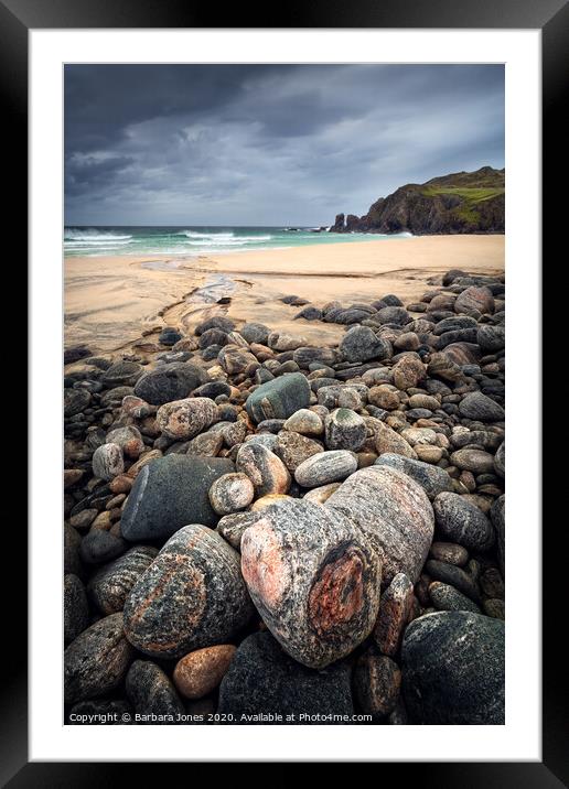 Traigh Dhail Mhor  Isle of Lewis Scotland. Framed Mounted Print by Barbara Jones