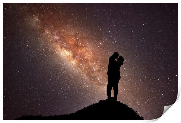 Lovers Under The Milky Way Print by Steve Purnell