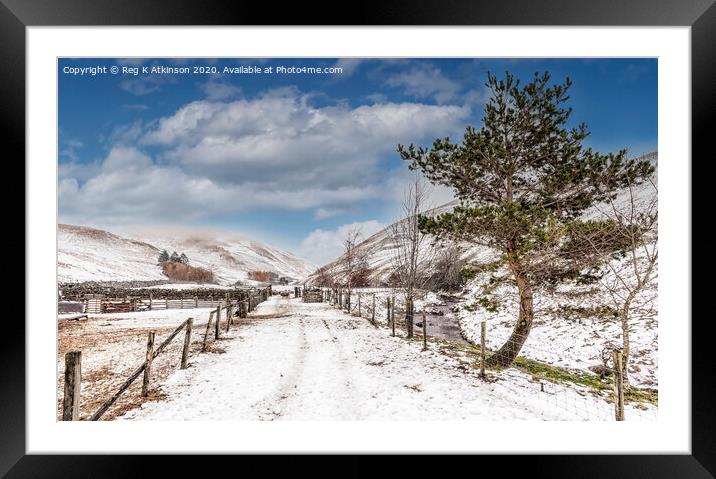 Coquet Valley - Wintertime Framed Mounted Print by Reg K Atkinson