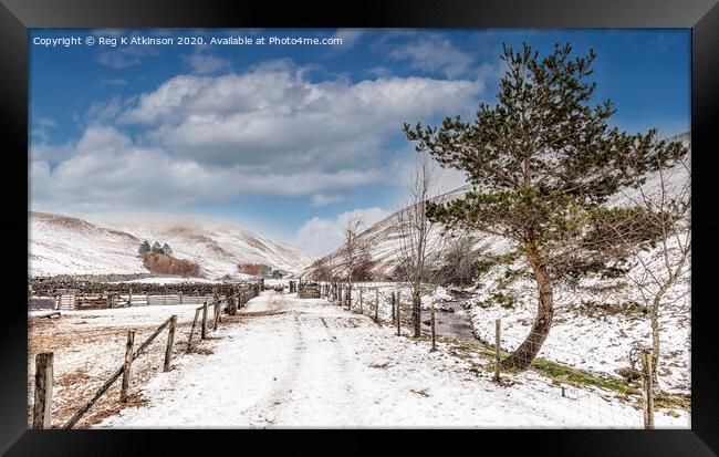 Coquet Valley - Wintertime Framed Print by Reg K Atkinson
