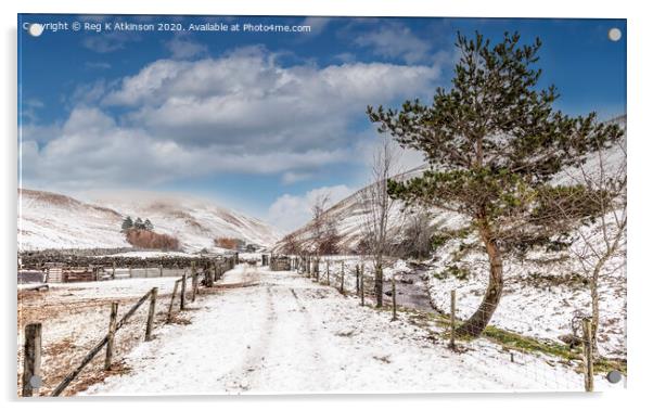 Coquet Valley - Wintertime Acrylic by Reg K Atkinson