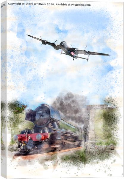 Best of British. Avro Lancaster and Flying Scotsma Canvas Print by Steve Whitham