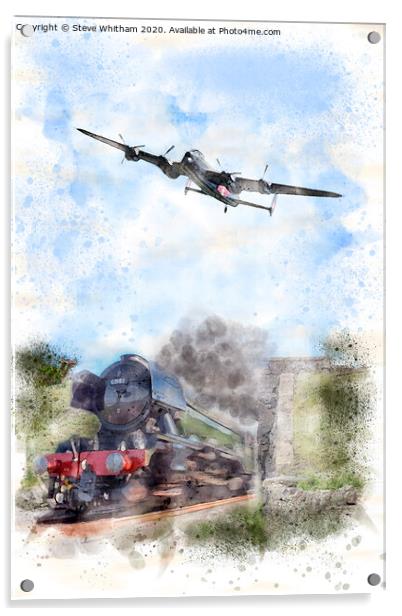 Best of British. Avro Lancaster and Flying Scotsma Acrylic by Steve Whitham