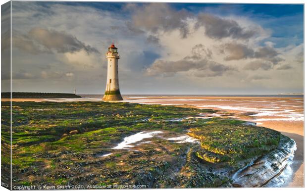 New Brighton Lighthouse on the Wirral Canvas Print by Kevin Smith